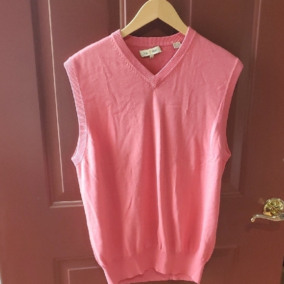 Peter Millar Pink V-Neck Sweater Vest Vintage Silk Cotton And Cashmere - Picture 1 of 8